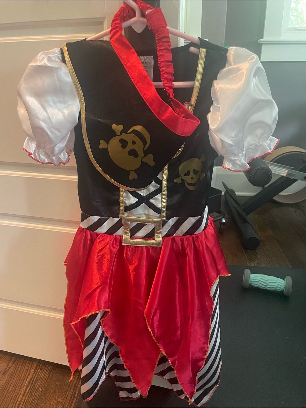 Kids Pirate Dress-Up Costume in Red, Black & White